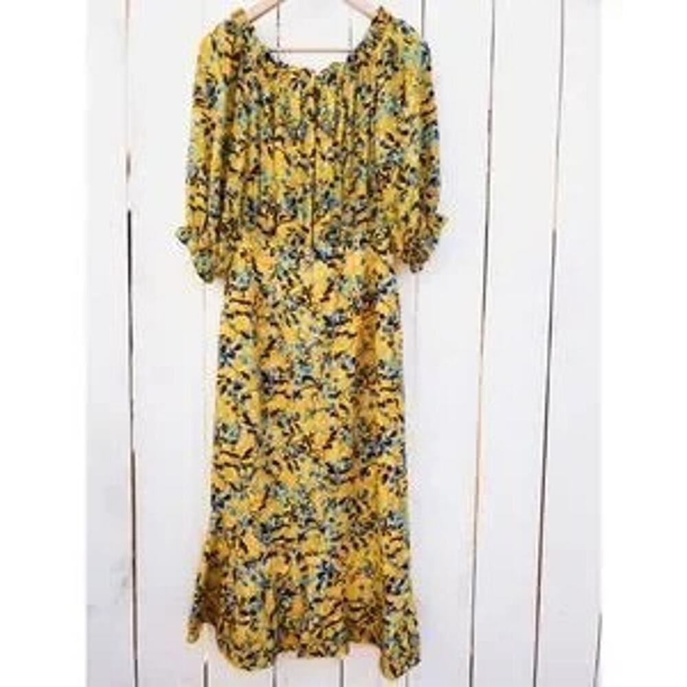 Saloni Grace Off The Shoulder Midi Dress - S